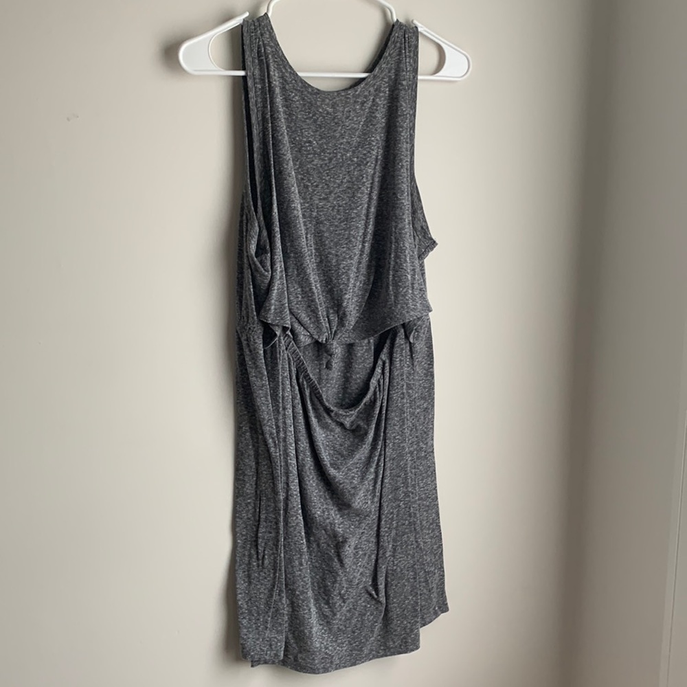 Heather grey soft dress with cut out and knot detail LARGE AERIE